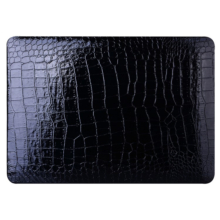 Leather Coated Hard Snap-on Case for MacBook Pro 13-inch (2016) - Crocodile Texture / Black-2