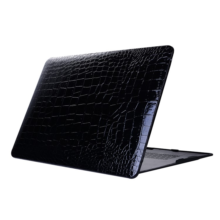 Leather Coated Hard Snap-on Case for MacBook Pro 13-inch (2016) - Crocodile Texture / Black-3