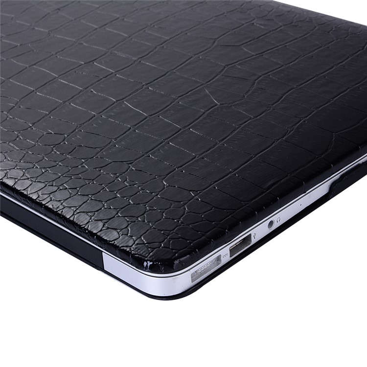 Leather Coated Hard Snap-on Case for MacBook Pro 13-inch (2016) - Crocodile Texture / Black-4