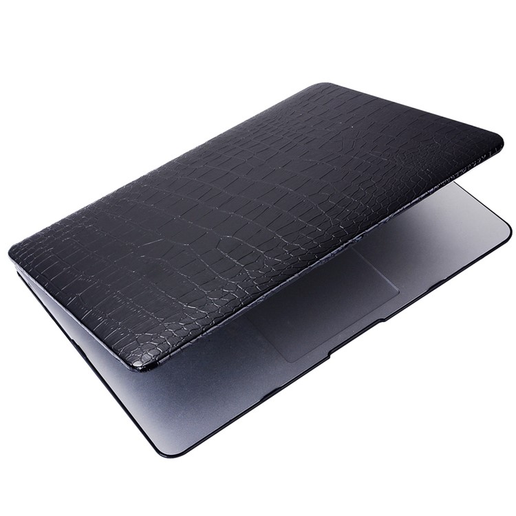 Leather Coated Hard Snap-on Case for MacBook Pro 13-inch (2016) - Crocodile Texture / Black-5