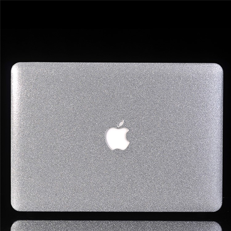 Glittery PU Leather Coated Hard Case for MacBook Air 13.3-inch A1369 A1466 - Silver-2