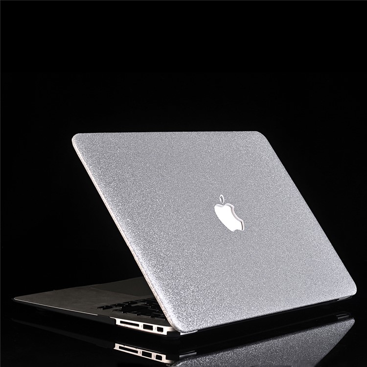Glittery PU Leather Coated Hard Case for MacBook Air 13.3-inch A1369 A1466 - Silver-3