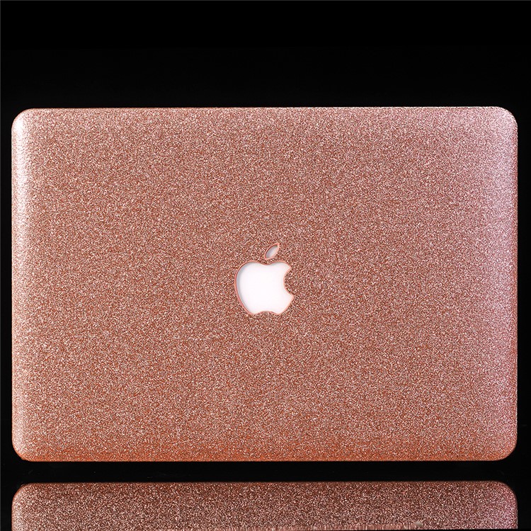 Glittery Leather Coated Hard Cover for MacBook Air 11.6-inch A1370 A1465 - Rose Gold-2