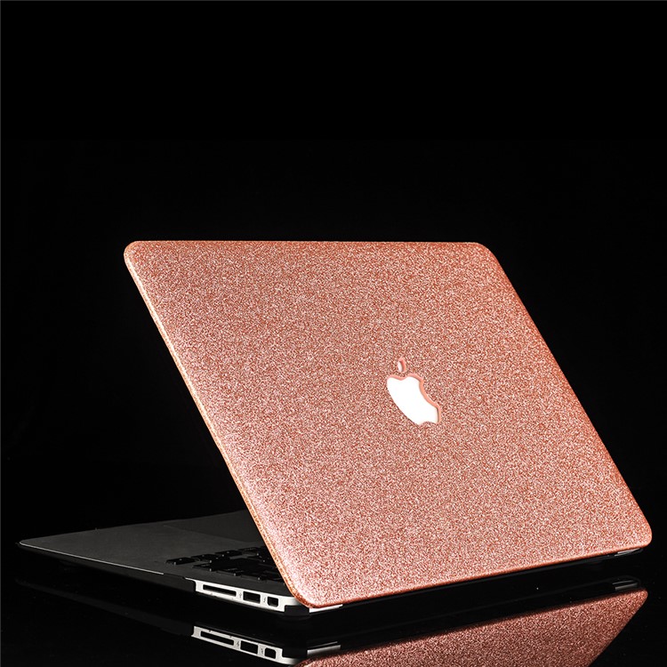 Glittery Leather Coated Hard Cover for MacBook Air 11.6-inch A1370 A1465 - Rose Gold-3