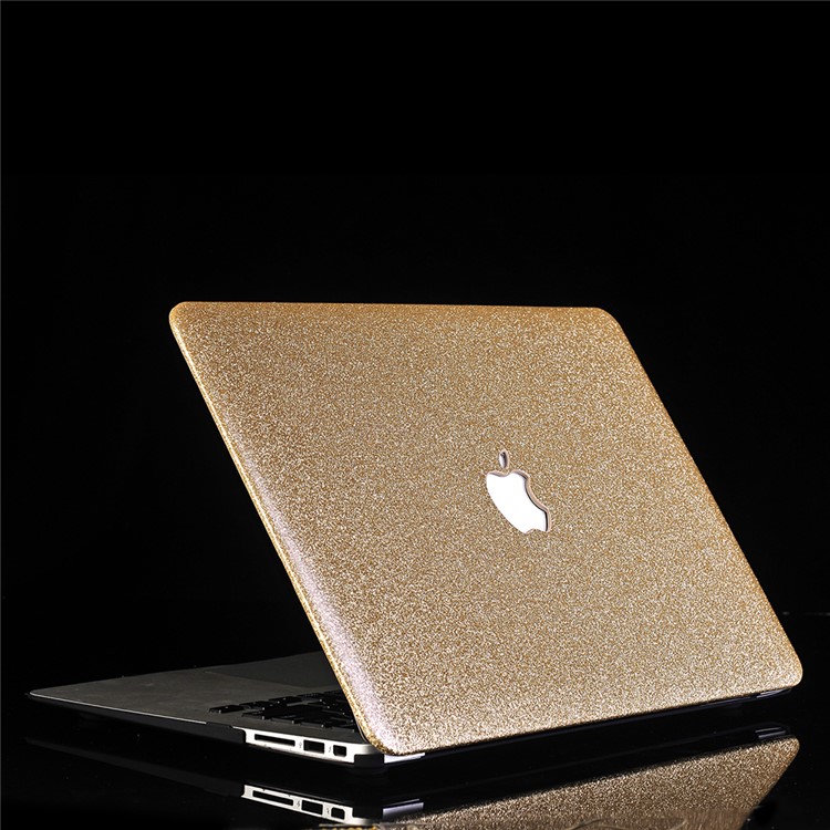 Glittery Leather Coated Snap-on Hard Case for MacBook Air 11.6-inch A1370 A1465 - Gold-2