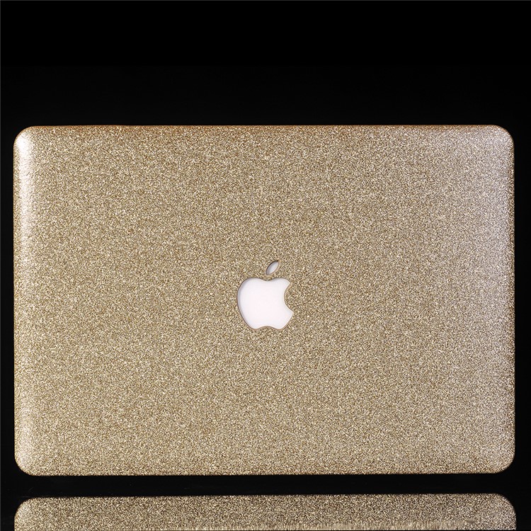 Glittery Leather Coated Snap-on Hard Case for MacBook Air 11.6-inch A1370 A1465 - Gold-3