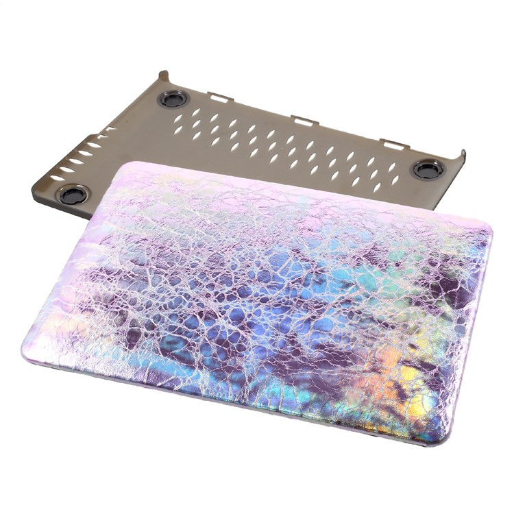 Leather Skin PC Full Body Protective Case for MacBook Pro 15.4 inch with Retina Display - Shiny Lightning Pattern / Purple-1