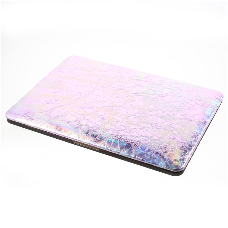 Leather Skin PC Full Body Protective Case for MacBook Pro 15.4 inch with Retina Display - Shiny Lightning Pattern / Purple-3