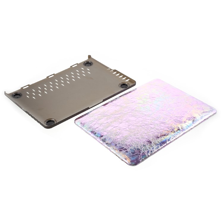 Leather Skin PC Full Body Protective Case for MacBook Pro 15.4 inch with Retina Display - Shiny Lightning Pattern / Purple-5