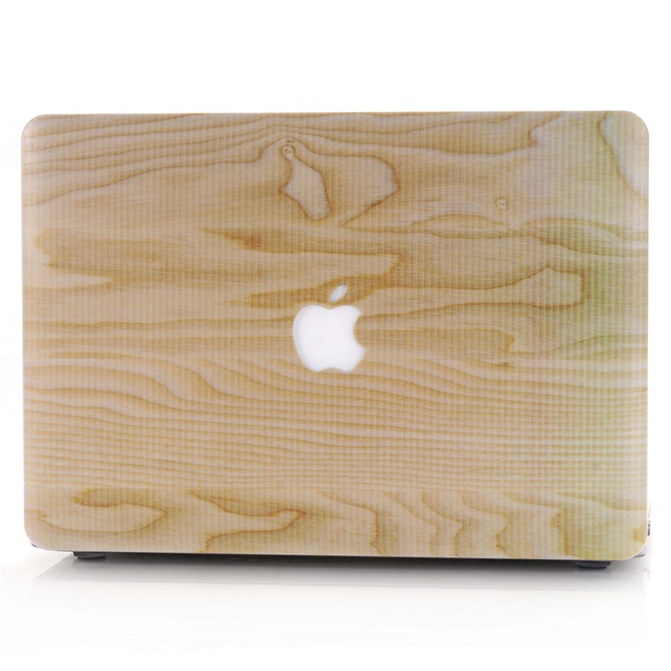 Hard Case Wood Texture Snap-on Shell for MacBook Air 13.3-inch A1369 A1466 - Beige-2
