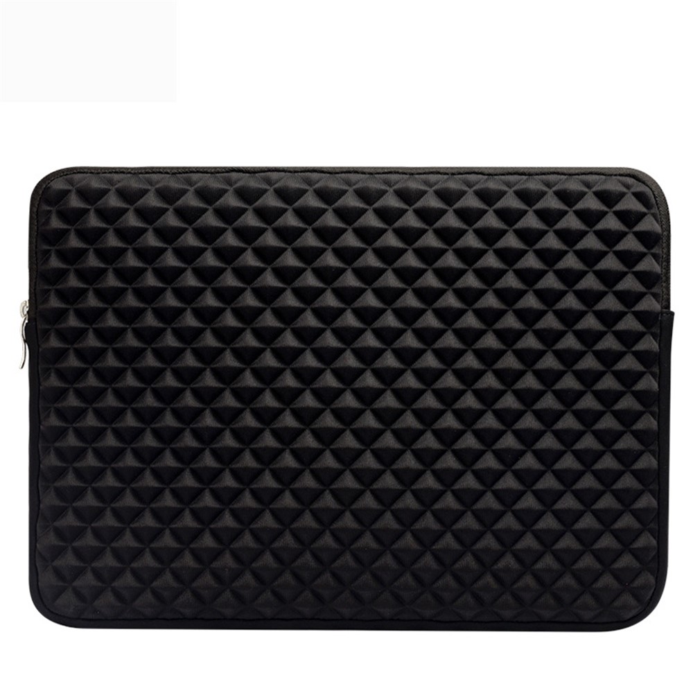 Estéreo Grid PU cuero funda de manga a prueba de golpes para 13,3 pulgadas MacBook Pro / Air - Negro-2