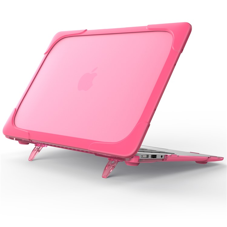 

2-Piece Kickstand Plastic + TPU Laptop Cover for MacBook Air 13.3-inch - Rose, Macbook Air 13.3 inch (2012)
