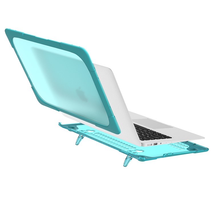 2-Piece Kickstand Plastic + TPU Shell Cover for MacBook Air 13.3-inch - Baby Blue-11