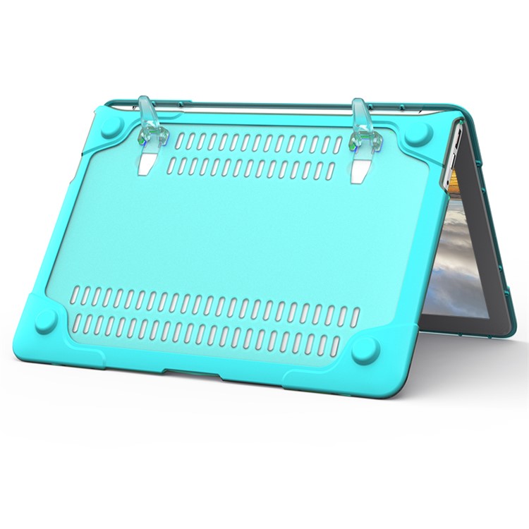 2-Piece Kickstand Plastic + TPU Shell Cover for MacBook Air 13.3-inch - Baby Blue-12