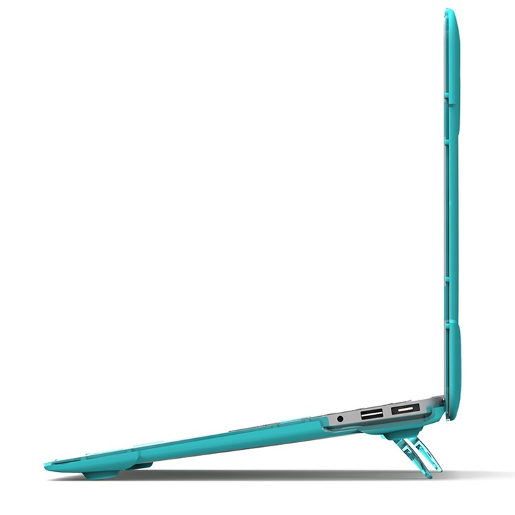 2-Piece Kickstand Plastic + TPU Shell Cover for MacBook Air 13.3-inch - Baby Blue-15