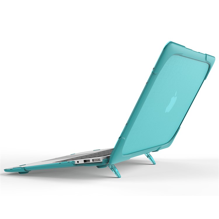 2-Piece Kickstand Plastic + TPU Shell Cover for MacBook Air 13.3-inch - Baby Blue-18