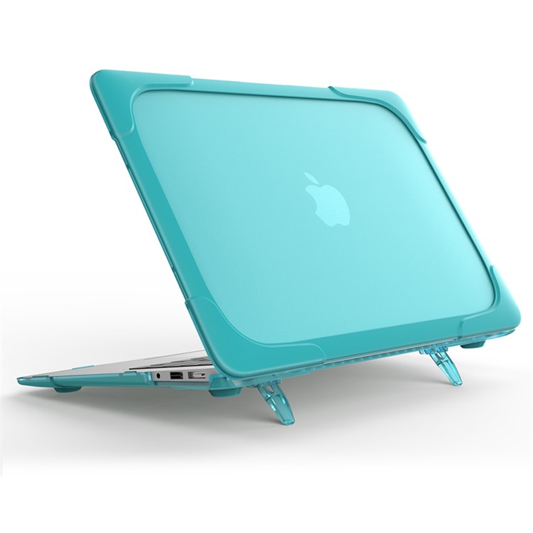 2-Piece Kickstand Plastic + TPU Shell Cover for MacBook Air 13.3-inch - Baby Blue-2