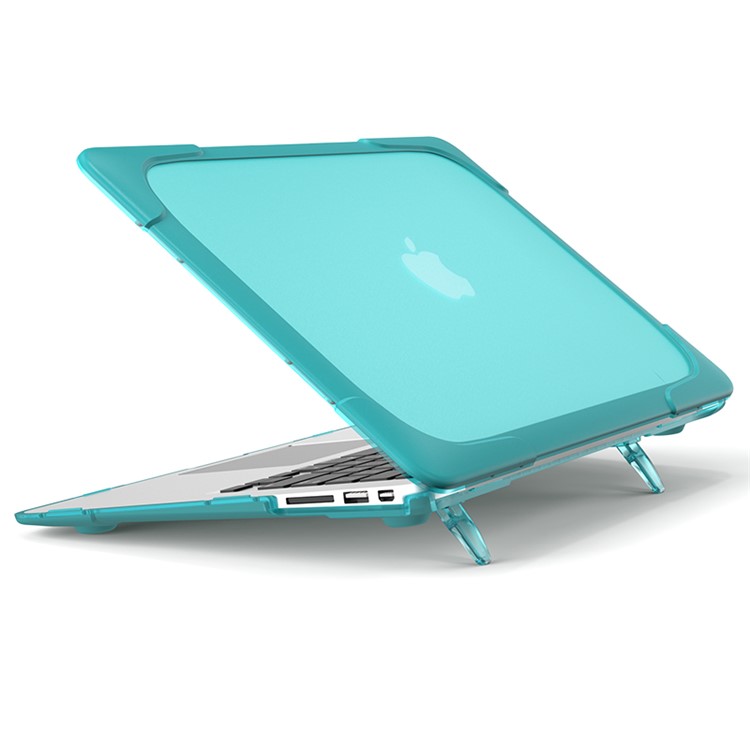 2-Piece Kickstand Plastic + TPU Shell Cover for MacBook Air 13.3-inch - Baby Blue-23