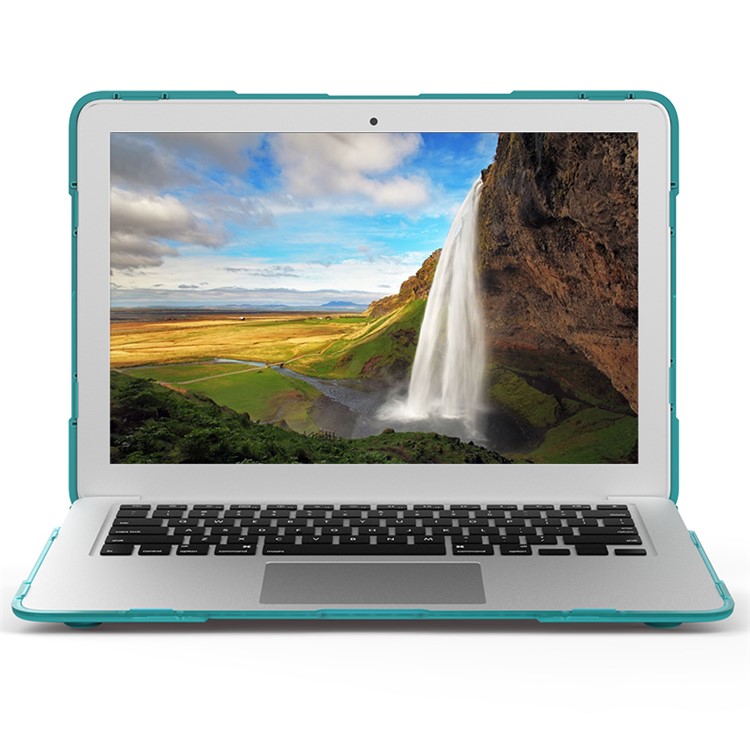 2-Piece Kickstand Plastic + TPU Shell Cover for MacBook Air 13.3-inch - Baby Blue-3