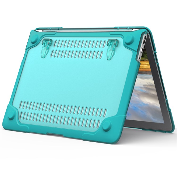 2-Piece Kickstand Plastic + TPU Shell Cover for MacBook Air 13.3-inch - Baby Blue-4