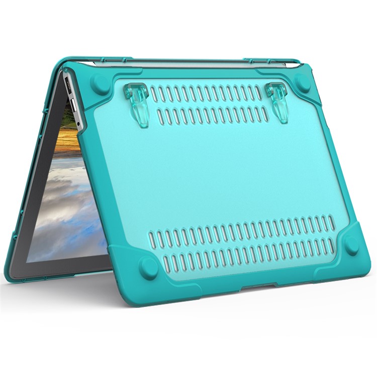 2-Piece Kickstand Plastic + TPU Shell Cover for MacBook Air 13.3-inch - Baby Blue-5