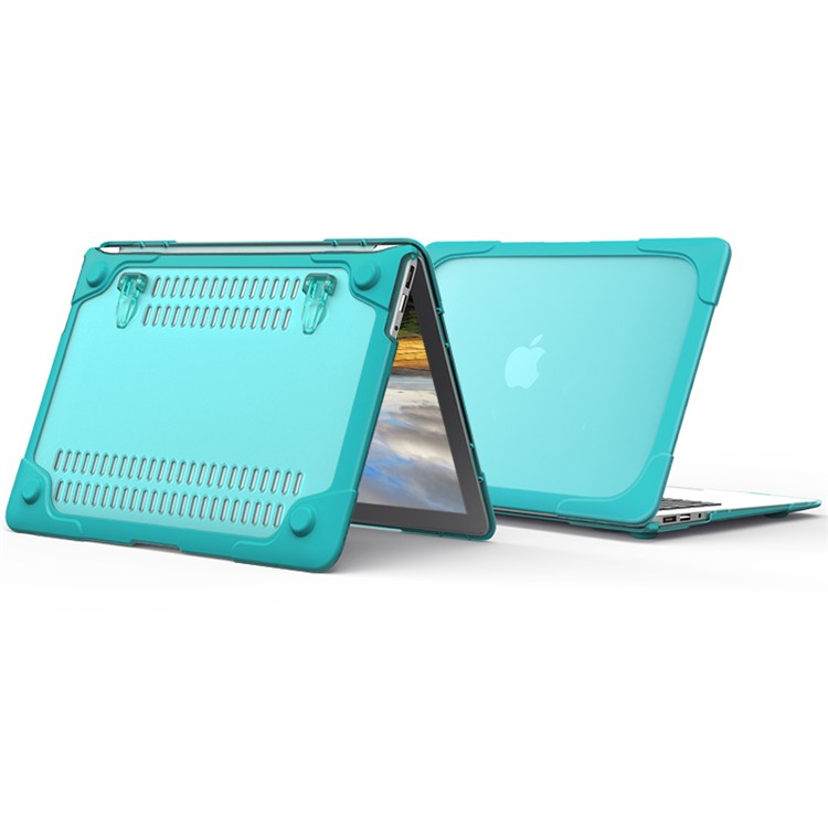 2-Piece Kickstand Plastic + TPU Shell Cover for MacBook Air 13.3-inch - Baby Blue-8