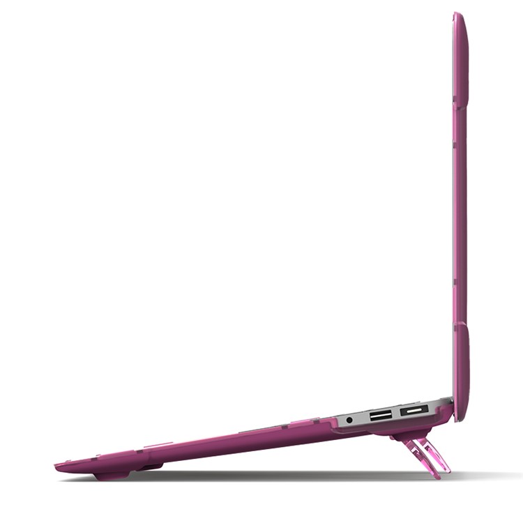 2-Piece Plastic + TPU Kickstand Hybrid Cover for MacBook Air 13.3-inch - Purple-15