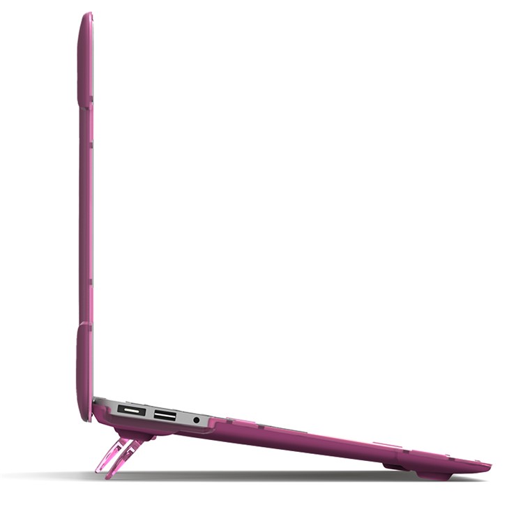 2-Piece Plastic + TPU Kickstand Hybrid Cover for MacBook Air 13.3-inch - Purple-16