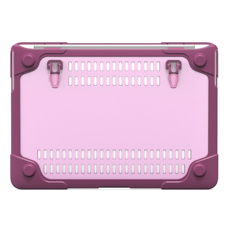 2-Piece Plastic + TPU Kickstand Hybrid Cover for MacBook Air 13.3-inch - Purple-17