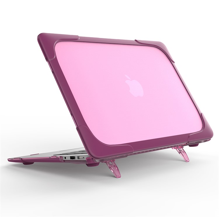 2-Piece Plastic + TPU Kickstand Hybrid Cover for MacBook Air 13.3-inch - Purple-2