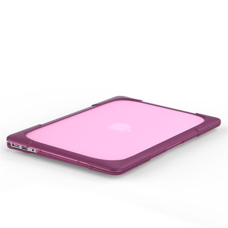 2-Piece Plastic + TPU Kickstand Hybrid Cover for MacBook Air 13.3-inch - Purple-23
