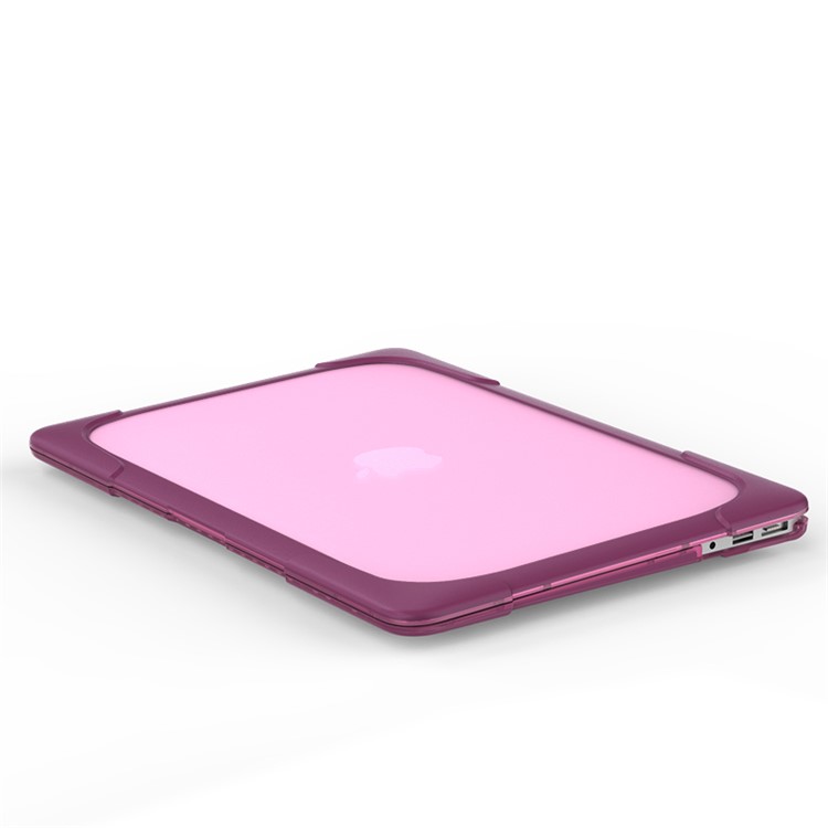 2-Piece Plastic + TPU Kickstand Hybrid Cover for MacBook Air 13.3-inch - Purple-24