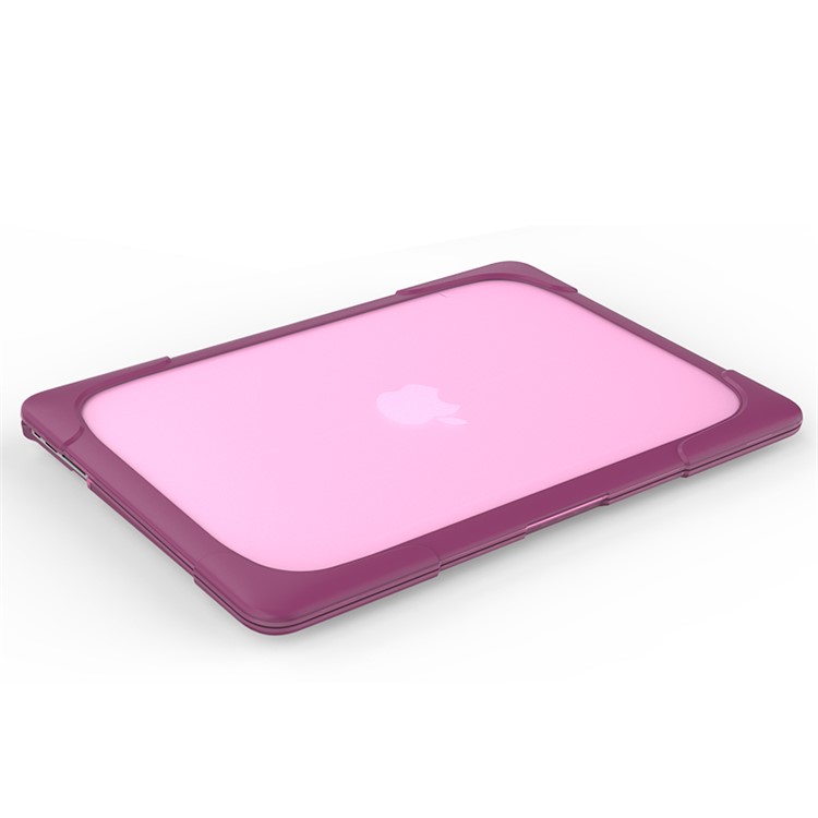 2-Piece Plastic + TPU Kickstand Hybrid Cover for MacBook Air 13.3-inch - Purple-25