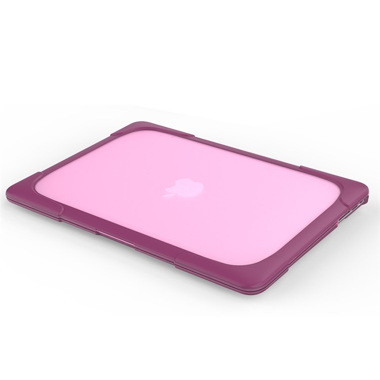 2-Piece Plastic + TPU Kickstand Hybrid Cover for MacBook Air 13.3-inch - Purple-26