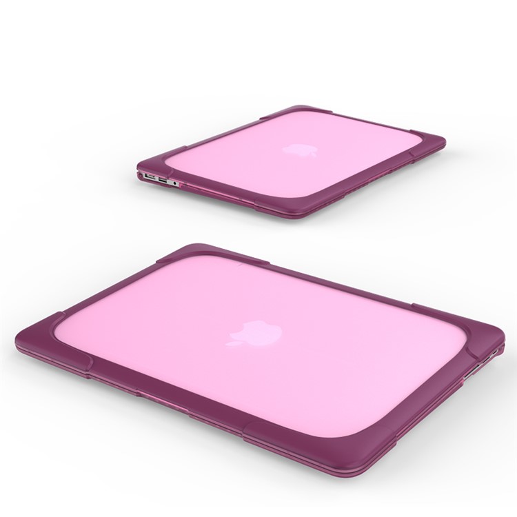 2-Piece Plastic + TPU Kickstand Hybrid Cover for MacBook Air 13.3-inch - Purple-27