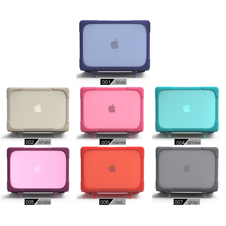 2-Piece Plastic + TPU Kickstand Hybrid Cover for MacBook Air 13.3-inch - Purple-28