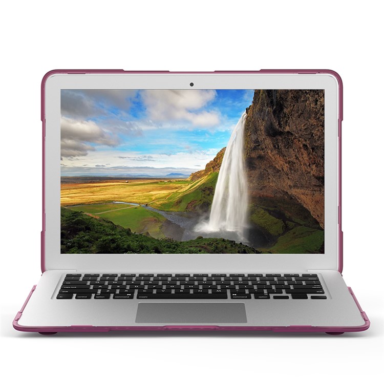 2-Piece Plastic + TPU Kickstand Hybrid Cover for MacBook Air 13.3-inch - Purple-3