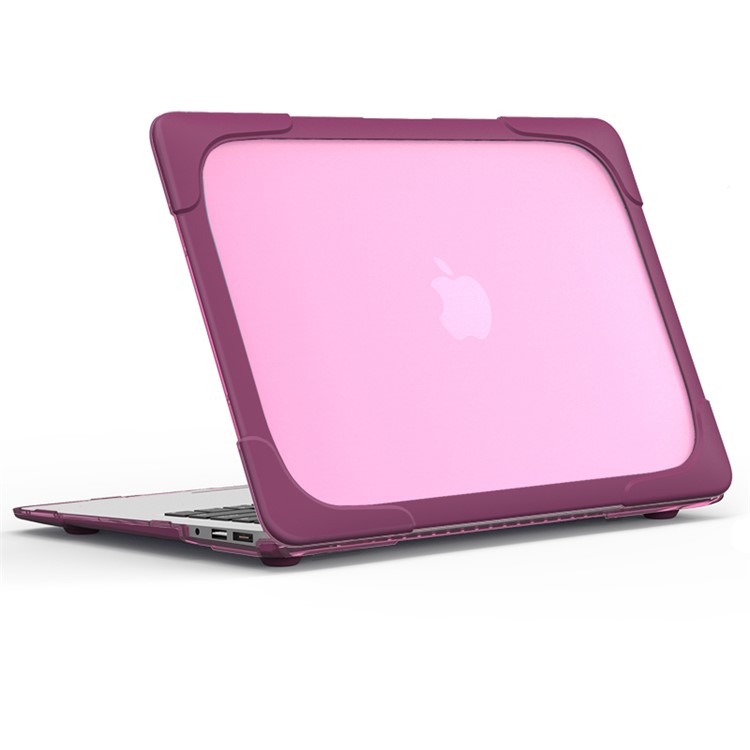 2-Piece Plastic + TPU Kickstand Hybrid Cover for MacBook Air 13.3-inch - Purple-6
