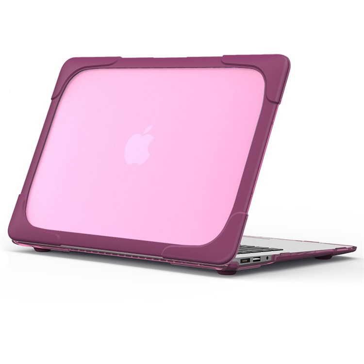 2-Piece Plastic + TPU Kickstand Hybrid Cover for MacBook Air 13.3-inch - Purple-7