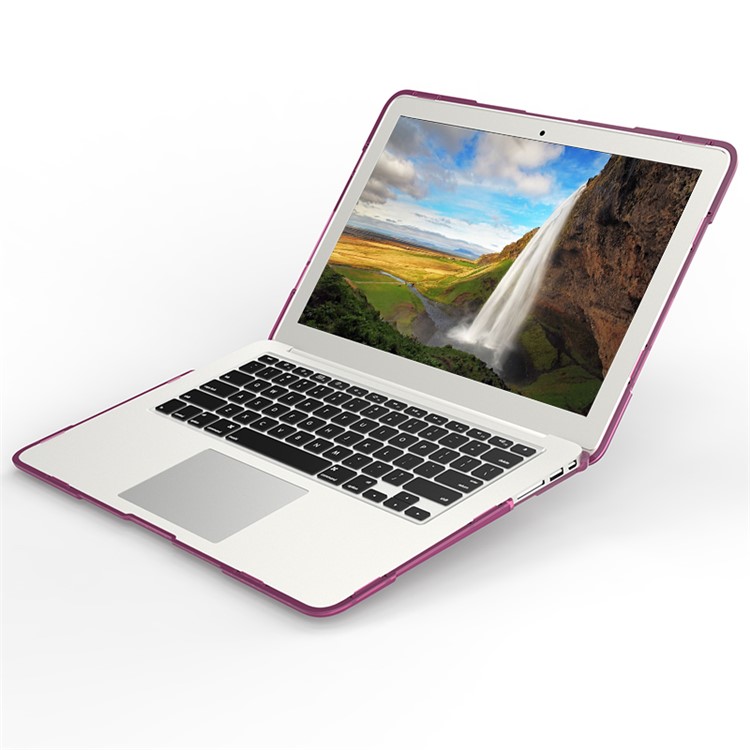 2-Piece Plastic + TPU Kickstand Hybrid Cover for MacBook Air 13.3-inch - Purple-10