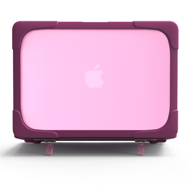 2-Piece Plastic + TPU Kickstand Hybrid Cover for MacBook Air 13.3-inch - Purple-11