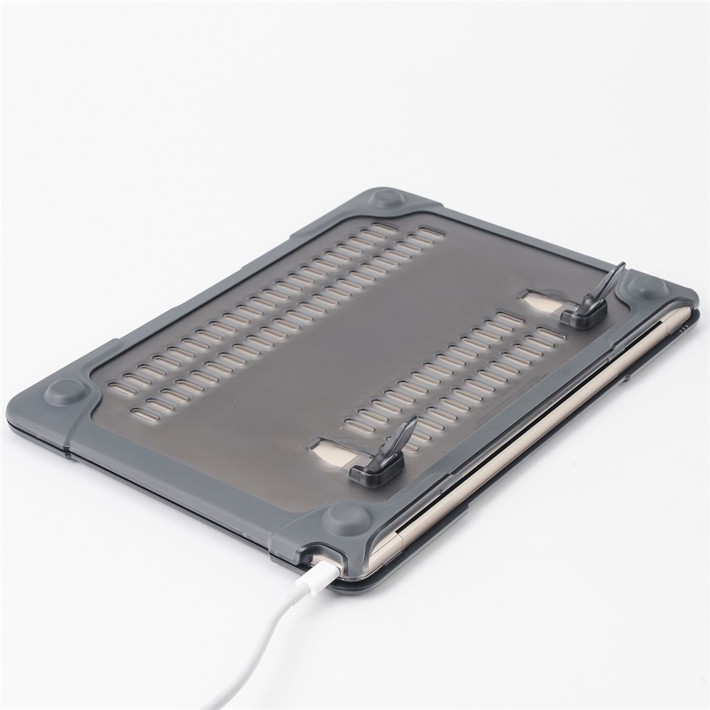 Deux-partie plastique + Étui hybride TPU avec support pour MacBook 12-Inch with Retina Display(2015) - gris-15