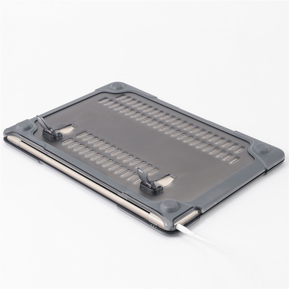 Deux-partie plastique + Étui hybride TPU avec support pour MacBook 12-Inch with Retina Display(2015) - gris-16