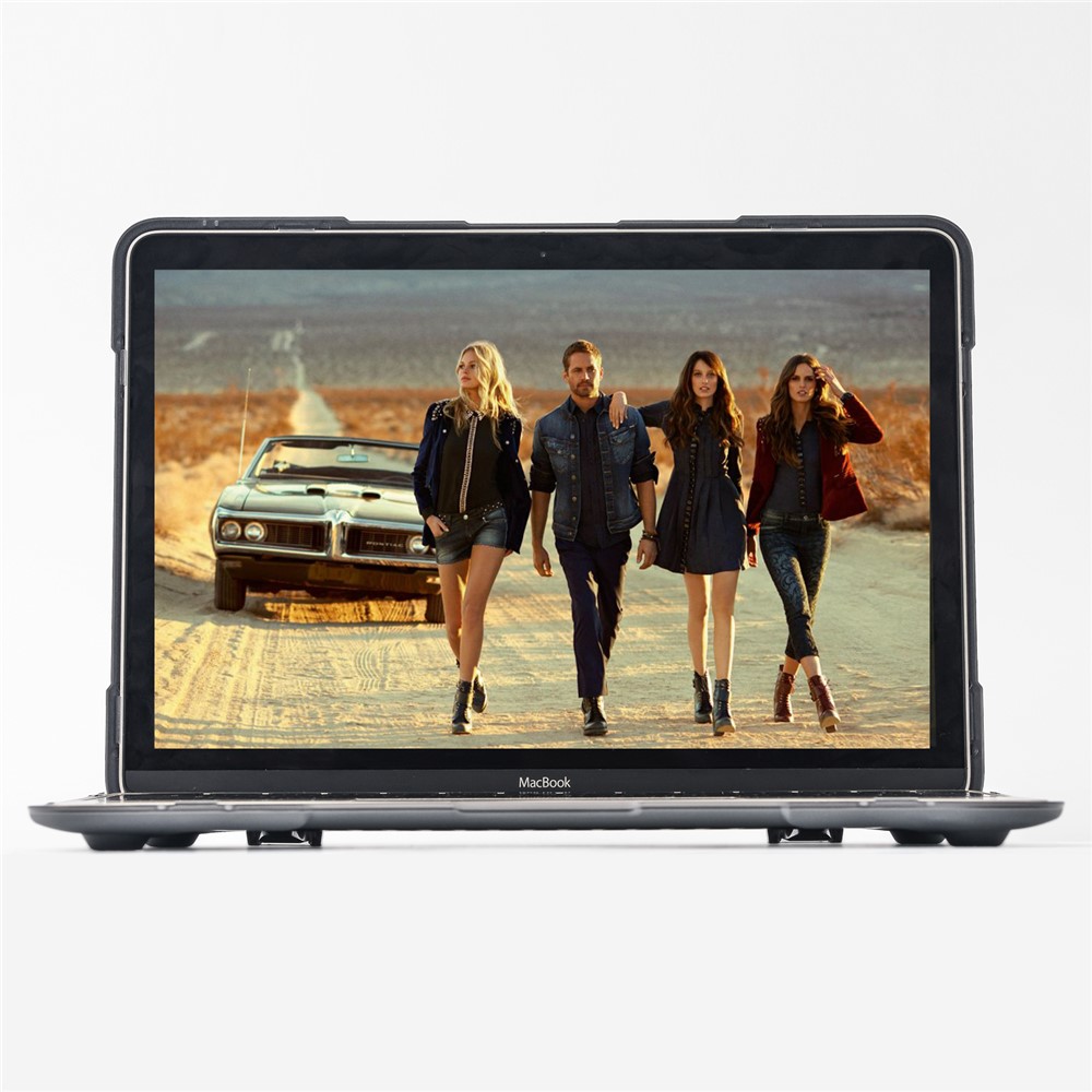 Deux-partie plastique + Étui hybride TPU avec support pour MacBook 12-Inch with Retina Display(2015) - gris-9