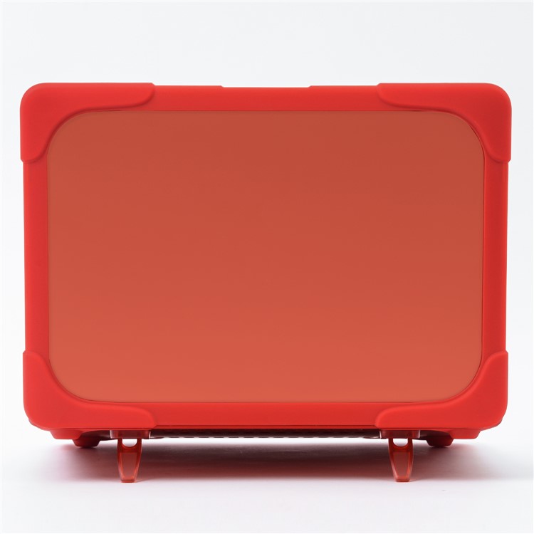 Plastic + TPU Front and Back Case with Fold Stand for MacBook 12-inch with Retina Display (2015) - Red-13