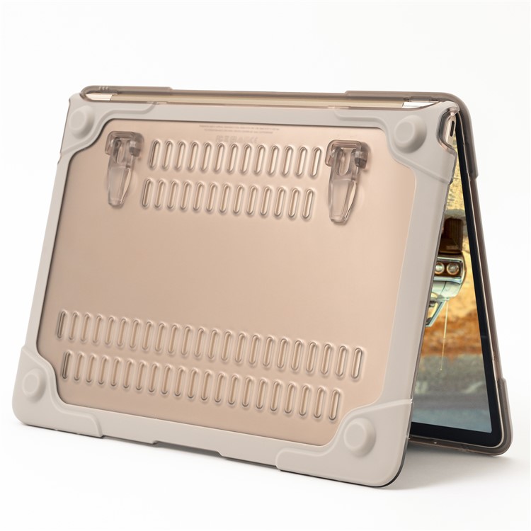 Two-pieces Plastic + TPU Combo Cover for MacBook 12-inch with Retina Display (2015) - Khaki-8