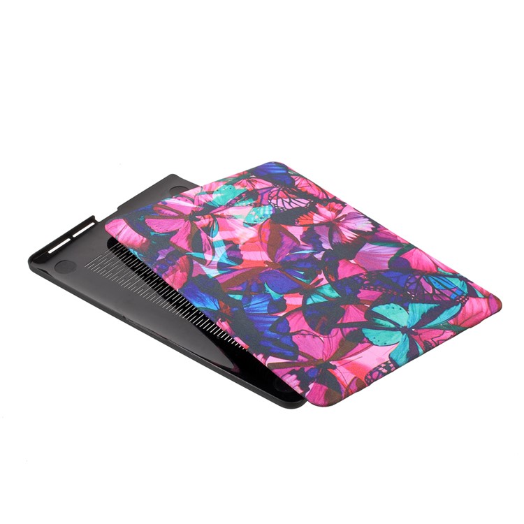 Full Protective Leather Coated Hard Case for MacBook Pro 13.3 inch with Retina Display - Colored Butterflies-4