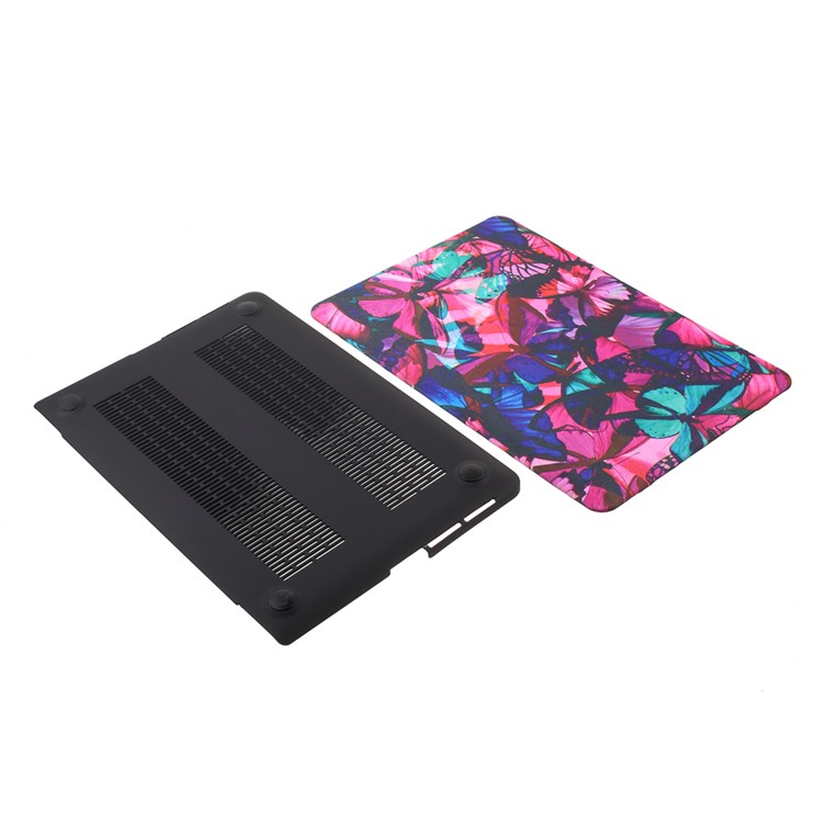 Full Protective Leather Coated Hard Case for MacBook Pro 13.3 inch with Retina Display - Colored Butterflies-5