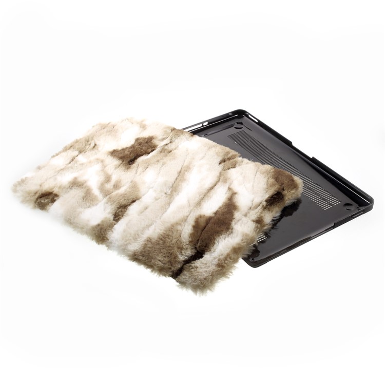 2 Pieces Furry PC Full Protection Case for MacBook Pro 13.3-inch - Brown-1