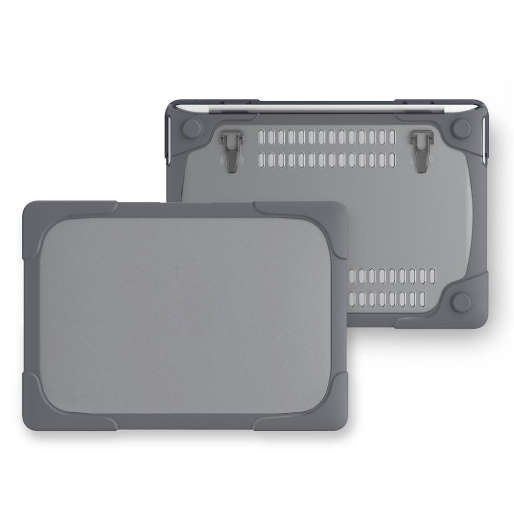 Two-piece Plastic + TPU Combo Case with Stand for MacBook Pro 13-inch (2016) with Touch Bar - Grey-1